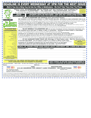 The County Classifieds Ad Submission Form