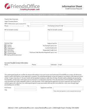 Credit Increase Request Form