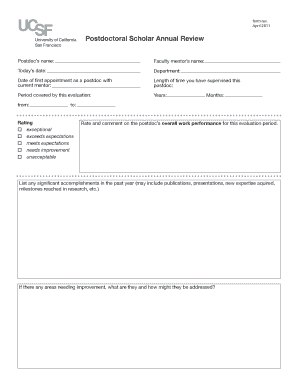 Postdoc Annual Review Form