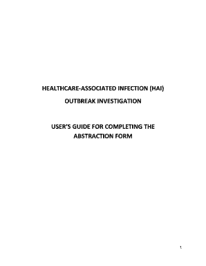 Healthcare-Associated Infection Outbreak Investigation Abstraction Form