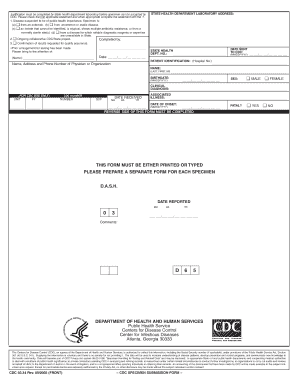CDC Specimen Submission Form