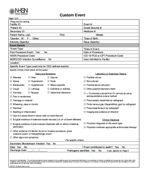 CDC 57.115 Custom Event Form