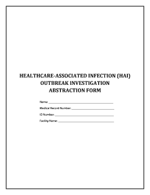 Healthcare-Associated Infection Outbreak Investigation Form