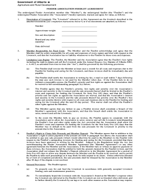 Feeder Association Feedlot Agreement