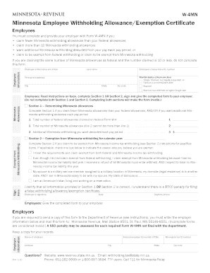 Minnesota W-4MN Tax Form