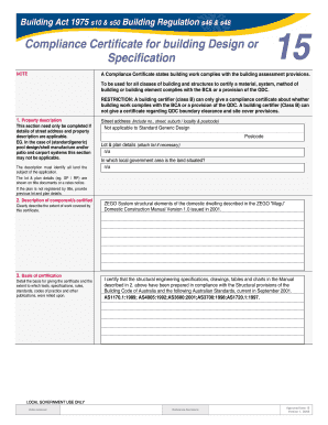 Compliance Certificate for Building Design