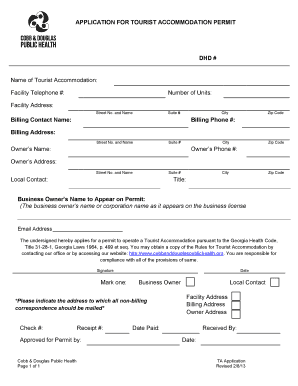 Georgia Tourist Accommodation Permit Application