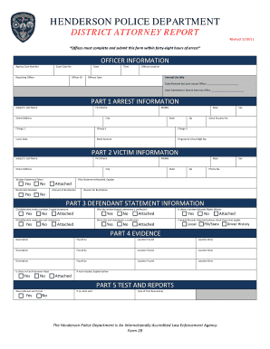 Henderson Police Department District Attorney Report