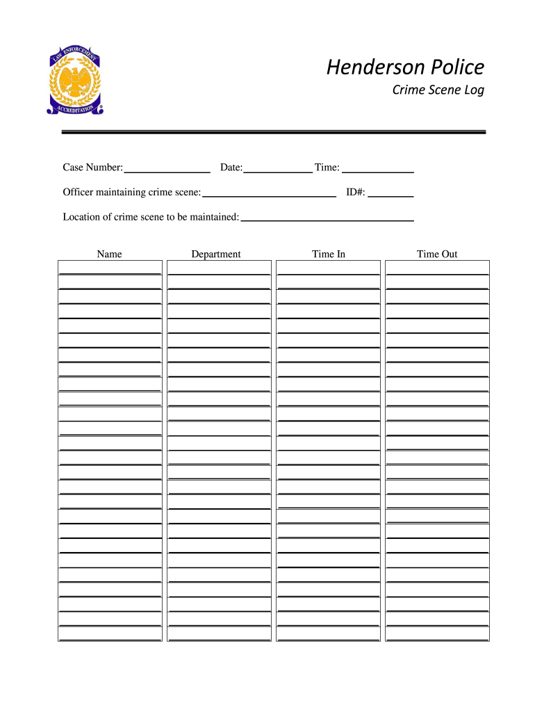 Crime Scene Log Fill Out Sign Online DocHub