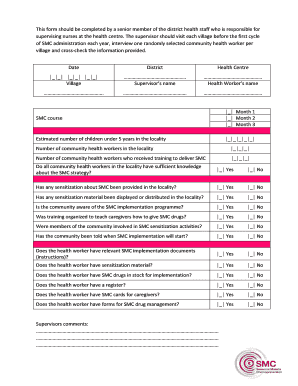 Health Worker Supervision Form
