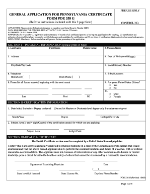 Pennsylvania Teacher Certification Application