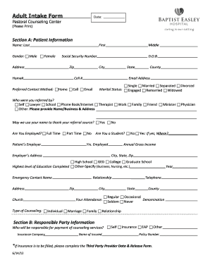 Adult Intake Form