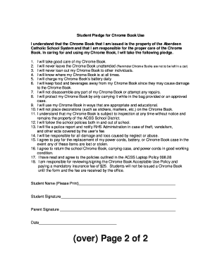 Student Pledge for Chrome Book Use