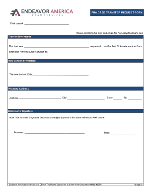FHA Case Transfer Request Form