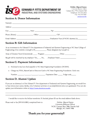 NC State Engineering Donation Form