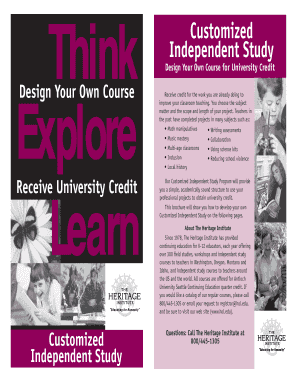 Customized Independent Study Proposal