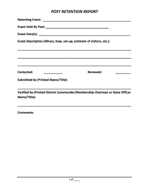 Post Retention Report