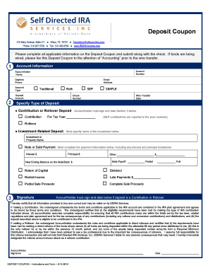 IRA Deposit Coupon 814 - SDIRA Services Inc