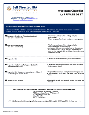 Investment Checklist for Private Debt