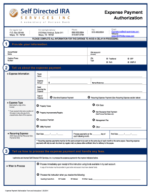 Expense Payment Authorization Form