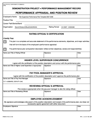 US Department of Commerce Performance Appraisal Form CD-541