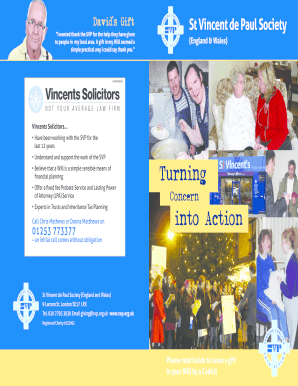 St Vincent de Paul Society Codicil Form