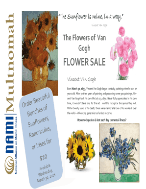 NAMI Multnomah Flower Sale Order Form
