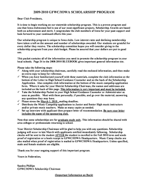 GFWC/Iowa Scholarship Application