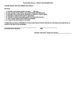 Impact Aid Information Form