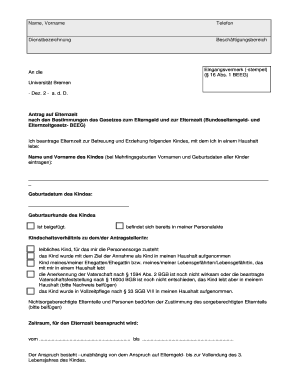 Antrag auf Elternzeit