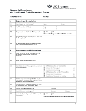 Wegeunfallfragebogen