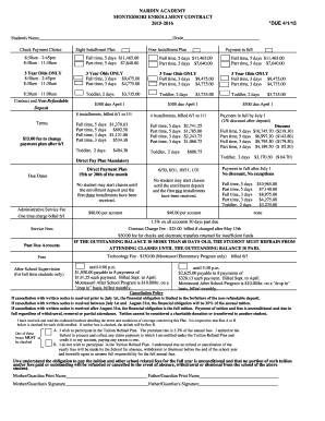 Google survey templates - NARDIN ACADEMY MONTESSORI ENROLLMENT CONTRACT 2015-2016 - nardin