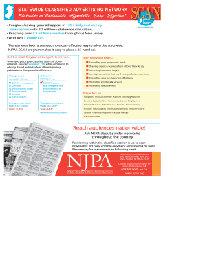 Statewide Classified Advertising Network Form