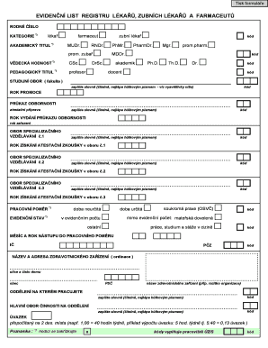 Czech Medical Professionals Registration Form