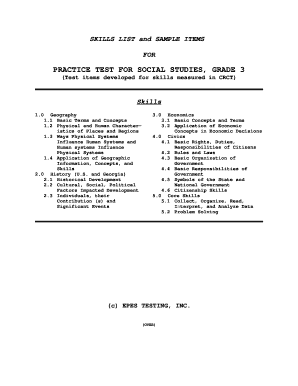 PRACTICE TEST FOR SOCIAL STUDIES GRADE 3 - epescom