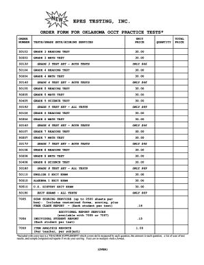 Oklahoma OCCT Practice Test Order Form