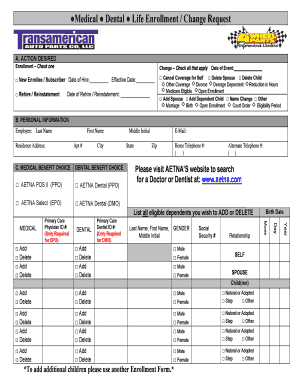 Employee Benefits Enrollment Form