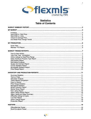 Index template pdf - Statistics Table of Contents - BerkshireRealtors - berkshirerealtors