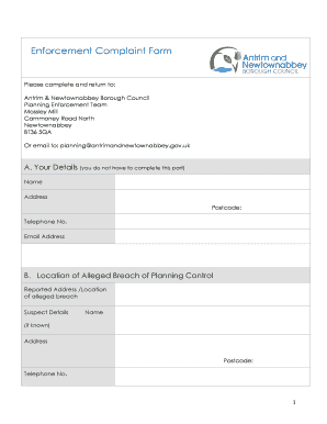 Enforcement Complaint Form