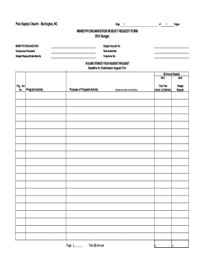 2016 Budget Request Form - First Baptist Church - firstbaptistonapple