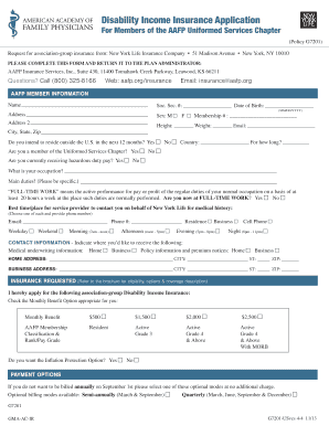Disability Income Insurance Application