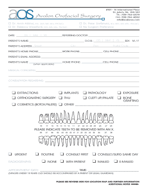 Oral Surgery Patient Referral Form