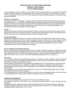 Pickens County BYOT Student Agreement