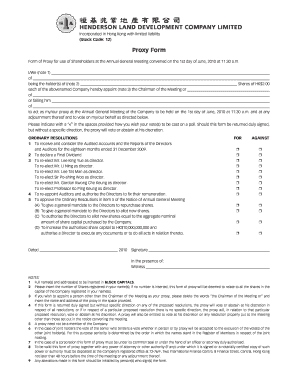 Proxy Form for Annual General Meeting