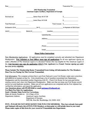2015 Membership Transmittal Form