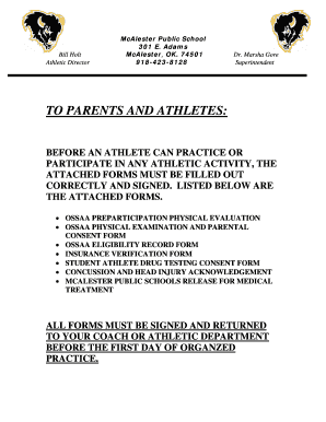 OSSAA Athletic Participation Forms
