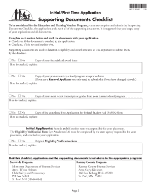 Education and Training Voucher Application