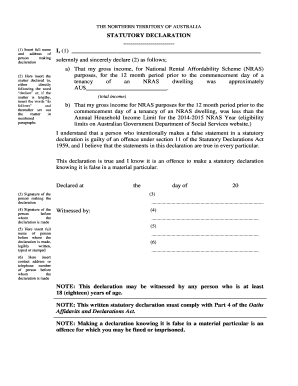 STATUTORY DECLARATION I 1 - unilodgecomau