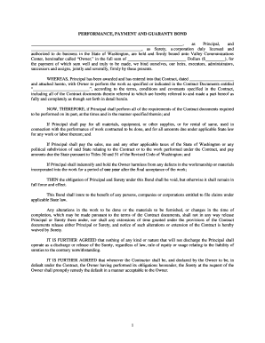 Performance Payment and Guaranty Bond