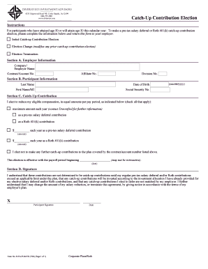 401k Catch-Up Contribution Election Form